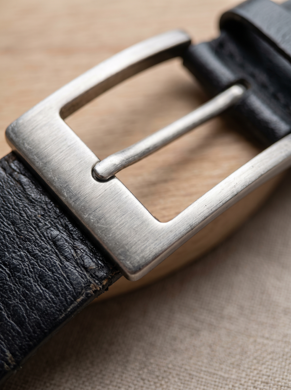 Tempelhof Anzuggürtel 30 mm - Detail von Leder und Naht